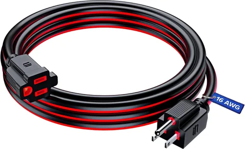 Vista 43 de Maximm Cable de extensión negro y azul de 10 pies, SJTW de 16 AWG