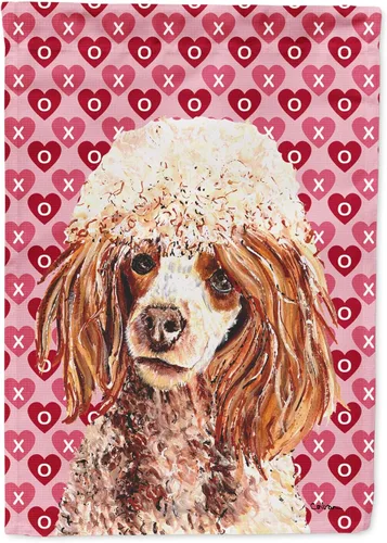 Vista 271 de Caroline's Treasures SS4484GF Bandera de jardín con diseño de bulldog inglés y corazones para el Día de San Valentín, bandera decorativa para patio