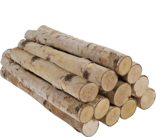 Vista 9 de Sancodee Paquete de 6 troncos de abedul blanco para chimenea - Troncos de árbol de abedul para decoración, leña decorativa para repisa falsa