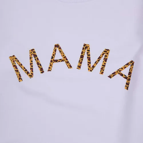 Vista 4 de Mommy and Me - Camiseta a juego con estampado de letras de manga larga suéter para el otoño