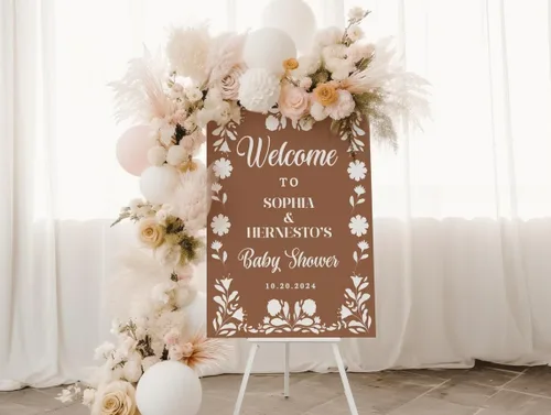 Vista 22 de Letrero personalizado para baby shower, letrero de bienvenida para baby shower, letrero para baby shower, personalizable para niña o niño, letrero