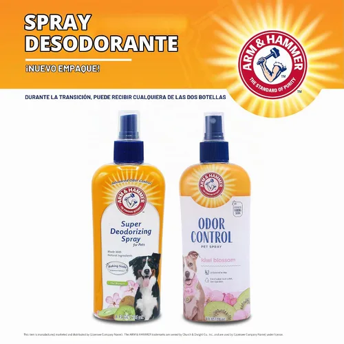 Vista 2 de Arm & Hammer Aerosol súper desodorizante para perros, flor de kiwi, 8 onzas