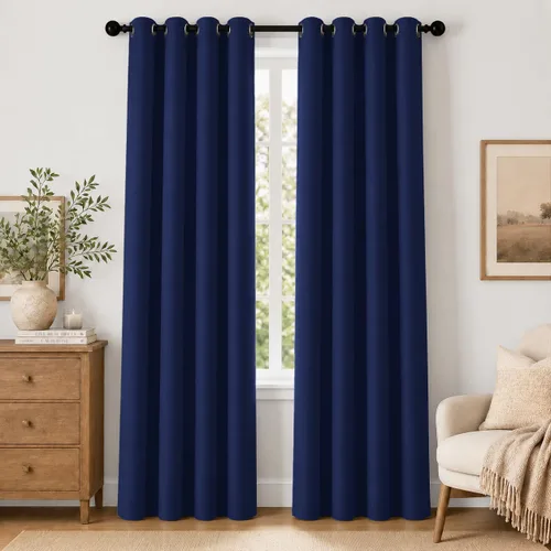 Vista 52 de Cortinas de oscurecimiento de habitación de 84 pulgadas de largo para dormitorio, sala de estar, cortinas térmicas aislantes con ojales