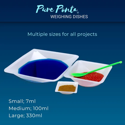 Vista 9 de Weigh Boats - Bandejas de plástico desechables medianas (3.4 fl oz, paquete de 125) para báscula, bandeja cuadrada antiestática, plato