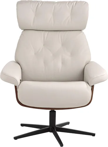 Vista 8 de Benchmaster Sillón reclinable y otomano ajustable de piel sintética Melia Eggshell