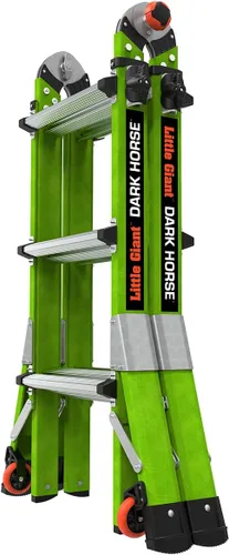 Vista 10 de Little Giant Escaleras Dark Horse 2.0 FG 13', verde de alta visibilidad