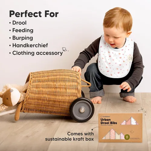 Vista 7 de KeaBabies Paquete de 8 baberos orgánicos para bebés para niñas y niños y paquete de 8 baberos orgánicos para bebés para niñas y niños, baberos