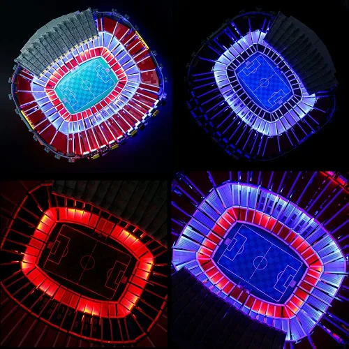 Vista 5 de Kit de luces LED RC compatible con Lego 10284, kit de iluminación de edificio para (FC Barcelona). (Solo kit de luz Led) (RC con sonido)