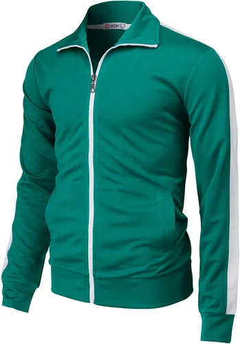 Vista 19 de H2H - Chaqueta deportiva ligera ajustada con cremallera para hombre Cmoja0103-negro