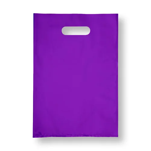 Vista 13 de Infinite Pack Bolsa de plástico con asa troquelada de 9 x 12 pulgadas, bolsas de plástico negro para mercancía, paquete de 100 unidades para venta