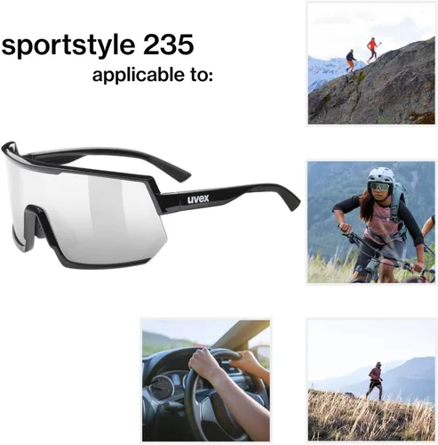Vista 7 de uvex Gafas de sol deportivas antivaho para senderismo/correr/ciclismo con protección UV, para mujeres y hombres, sportstyle 235, Negro / Plateado