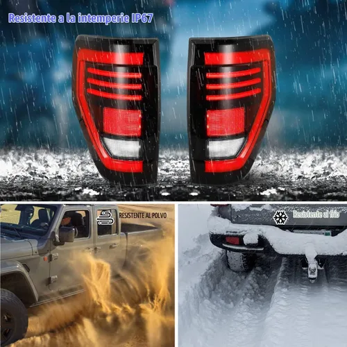 Vista 6 de ROXX Luces traseras F150, conjunto de luces traseras secuenciales LED para Ford F150 2009-2014 modelo Styleside solamente, par de luces traseras LED