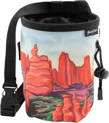 Vista 11 de Bolsa de tiza para escalada en roca, para exteriores, gimnasio y bouldering, cinturón ajustable, cierre de cordón duradero y bolsillo con cremallera