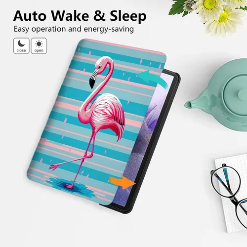 Vista 90 de Funda para tablet Fire 7 (12ª generación, versión 2022), delgada, a prueba de golpes, delgada, de piel sintética, con función de apagado/encendido