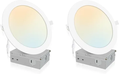 Vista 7 de POWERASIA Paquete de 2 Luces Empotradas Inteligentes de 6 Pulgadas, Iluminación LED Empotrada Ultra-Delgada 12W 1200LM Downlight Inteligente