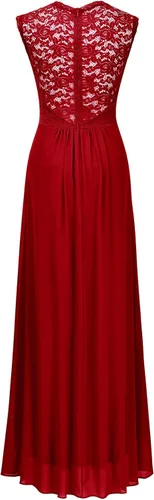 Vista 4 de Miusol - Vestido de mujer casual con cuello en V sin mangas estilo vintage para boda maxi vestido