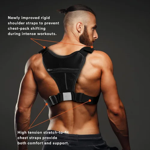 Vista 4 de Fitdom Paquete de Pecho Deportivo Utilitario Inspirado en Táctica. Bolsa de Pecho Para Hombres Con Soporte Para Teléfono Incorporado. Este Chaleco