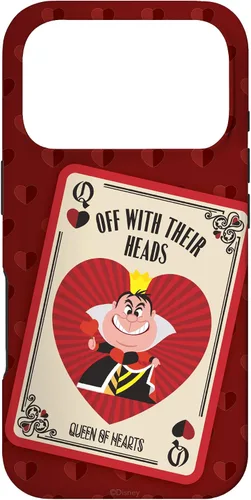 Vista 30 de Disney Carcasa para iPhone 17, diseño de villanos, la reina de corazones con sus cabezas, color rojo