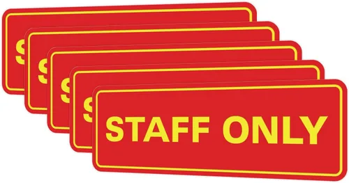 Vista 84 de All Quality Letrero estándar para pared o puerta Fácil instalación Señales de trabajo de oficina Seguridad mejorada – Negro – Pequeño