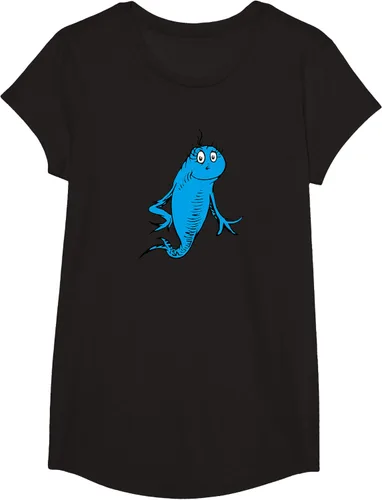 Vista 4 de Dr. Seuss Blue Fish Character - Camiseta con licencia oficial Negro