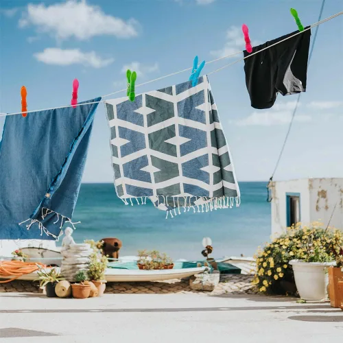 Vista 3 de 24 pinzas de plástico para ropa, pinzas de ropa resistentes, juego de alfileres de ropa de secado al aire, clips de toalla, clips de resorte, clips