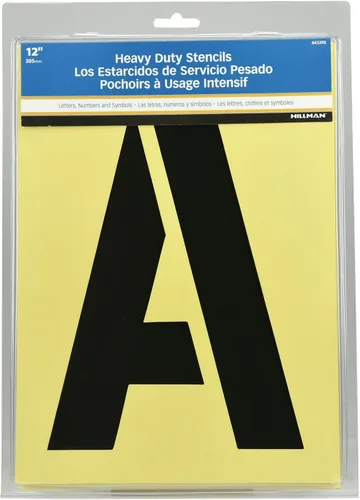 Vista 2 de Hillman Plantillas de servicio pesado (12 pulgadas) (843398) 410 gauge oil board, Includes letters, numbers, and symbols for signs, parking lots