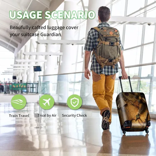 Vista 3 de FUYOCWE Fundas de equipaje para maleta, aprobadas por la TSA, protector elástico lavable para maleta, se adapta a accesorios de viaje de 19 a 32