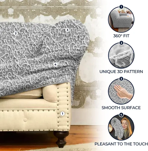 Vista 3 de PAULATO BY GA.I.CO. Funda para sofá reclinable, funda reclinable, funda de tela de poliéster suave, protector de muebles elástico con ajuste
