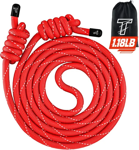 Vista 9 de Flow Rope Exercise Jump Rope For Fitness, Working Out, Flow with 9 Ft Adjustable Double Woven Workout Rope For Men, Women, Beginners' Training