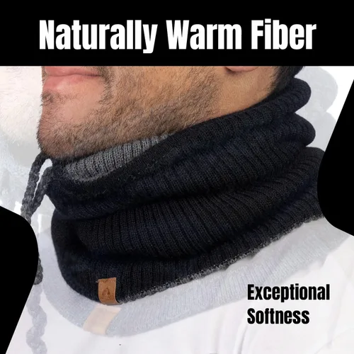Vista 5 de Baby Alpaca Neck Warmer, Unisex Winter Warmer Hat, Neck Gaiter Scarf