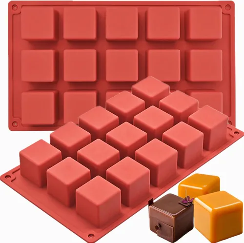 Vista 11 de JOERSH Molde de silicona para pastel en forma de cubo Molde cuadrado 3D de mini mousse de 2 x 2 x 2 pulgadas, moldes de postre francés