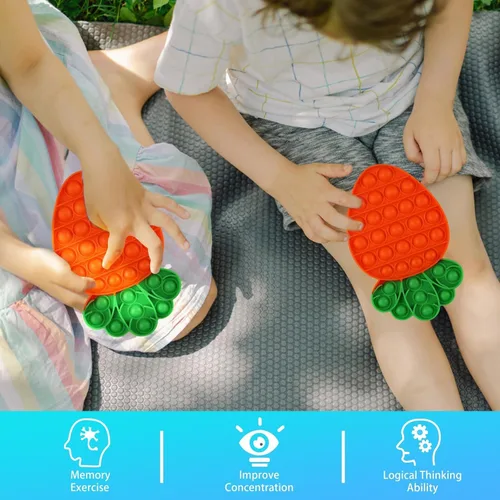 Vista 6 de Anboor Juguetes sensoriales para ansiedad con burbujas de zanahoria, alivio del estrés para niños, caza, autismo, educativo, juguetes sensoriales