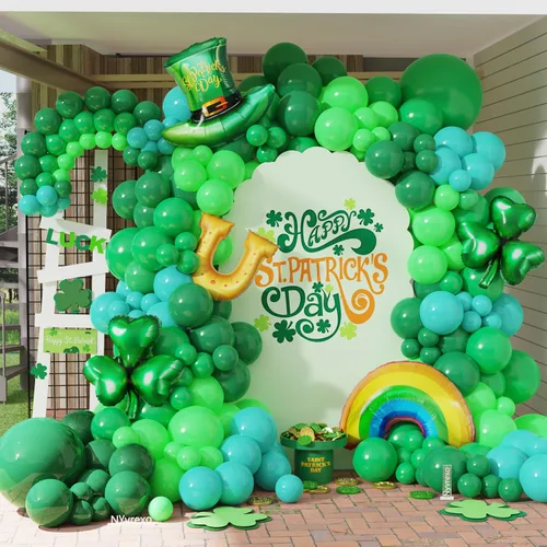 Vista 15 de Decoraciones de fiesta de cumpleaños pirata, 142 piezas de guirnalda de globos dorados metálicos rojos, negros, kit de arco de arco de globos