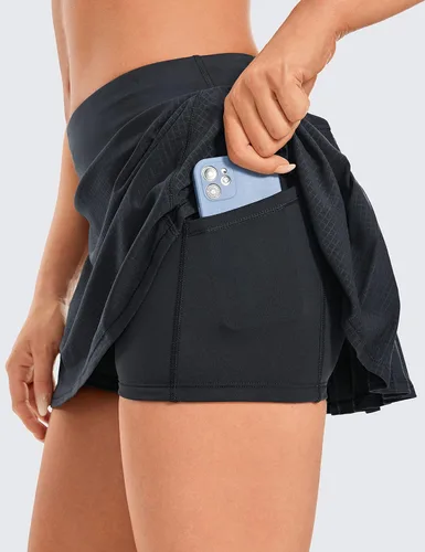 Vista 5 de CRZ YOGA Faldas de tenis plisadas para mujer con bolsillos, cintura alta, atléticas, para golf, faldas para mujer, suaves, transpirables, lindas