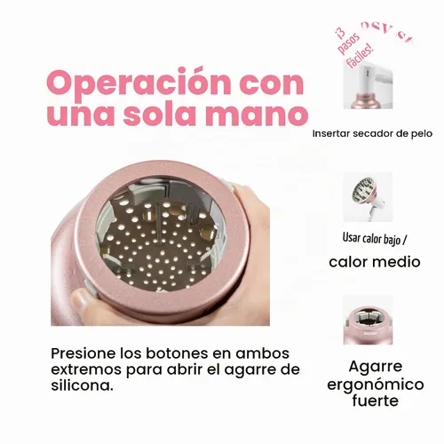 Vista 8 de Difusor universal de cabello "súper resistente" de 1.7 a 2.6 pulgadas para cabello rizado y ondulado natural, accesorio para secador de pelo