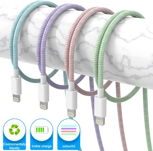 Vista 3 de Paquete de 6 [certificado MFi] para cargador de iPhone de 3/3/6/6/9 pies de largo, cable Lightning de carga rápida USB de alta velocidad, compatible
