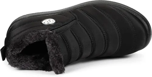 Vista 3 de Botas de nieve de invierno con forro de piel cálida para mujer, impermeables, botines al aire libre, zapatos cómodos para mujer
