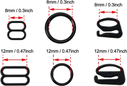 Vista 2 de Tupalizy 240 ganchos de correa de sujetador para coser bikini halter traje de baño tops lencería anillos nylon traje de baño clips cierre deslizantes