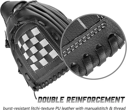 Vista 3 de Guante de béisbol, guante de béisbol y sóftbol, diseño ergonómico, guante cómodo y duradero para niños, jóvenes, adultos, entrenamiento
