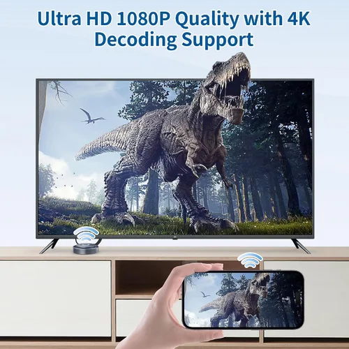 Vista 9 de [Usado] TPUFO Adaptador inalámbrico HDMI para pantalla Dongle, transmisor inalámbrico, transmisión de vídeo/audio/archivo, extensor inalámbrico HDMI