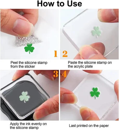 Vista 7 de Sellos transparentes de CRASPIRE para el día de San Patricio Hoja de trébol Sellos transparentes para álbum de recortes para hacer tarjetas DIY