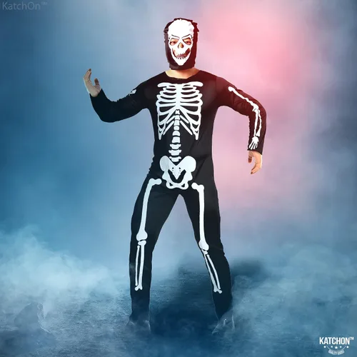 Vista 2 de KatchOn, Halloween Skeleton Costumes for Men - Halloween Costumes Halloween Jumpsuits for Men Skeleton Men Bodysuit