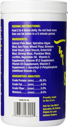 Vista 2 de Zoo Med Spirulina 20 Flake Fish Food, 4 onzas (paquete de 3)