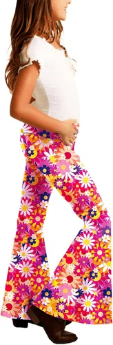 Vista 4 de Deerose Pantalones de cintura alta con estampado floral para niñas de 5 a 14 años