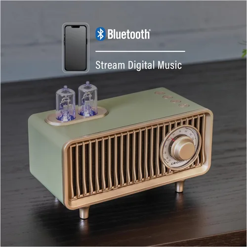 Vista 4 de Crosley CR3043A-MT Milton Radio FM recargable portátil con receptor Bluetooth y reproducción USB, menta FM Radio, Bluetooth In, Up to 20 Hours of