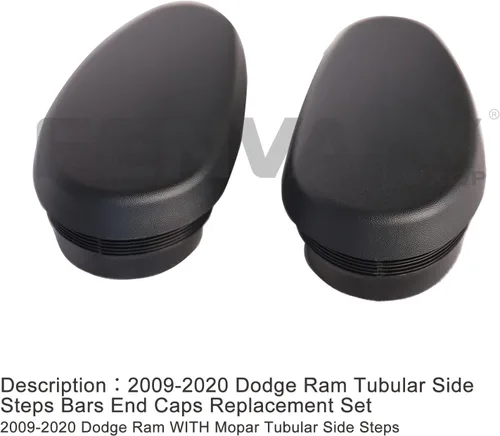 Vista 3 de Juego de tapas ovaladas para estribos laterales tubulares, juego de tapas de repuesto para Dodge Ram 2009-2020 con escalones laterales tubulares