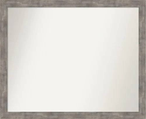 Vista 198 de Amanti Art Silver Bathroom Mirror for Over Sink, 26x45 Custom Made Marred Pewter Rectangle Vanity Mirror, Oversize Casual Wood Frame, Hangs Estaño