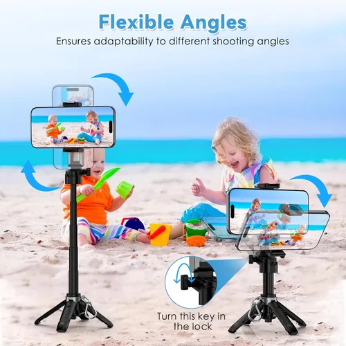 Vista 7 de CloudValley PocketFlex - Mini trípode con control de zoom, soporte de teléfono de bolsillo 3 en 1, para selfie, compatible con MagSafe, soporte