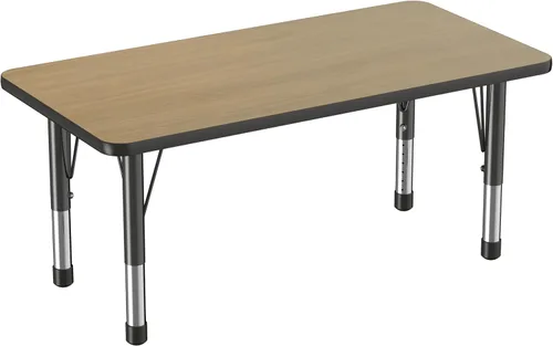 Vista 40 de FDP - Mesa rectangular para actividades escolares y aulas (24 x 36 pulgadas), patas gruesas para niños pequeños, altura ajustable de 15 a 24