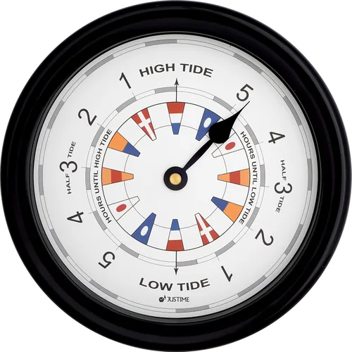 Vista 8 de JUSTIME Reloj de Marea Atlántico de 8.5 Pulgadas para la Costa Este, Reloj de Marea Alta y Baja con Estuche Resistente al Agua de Plástico, Gráficos